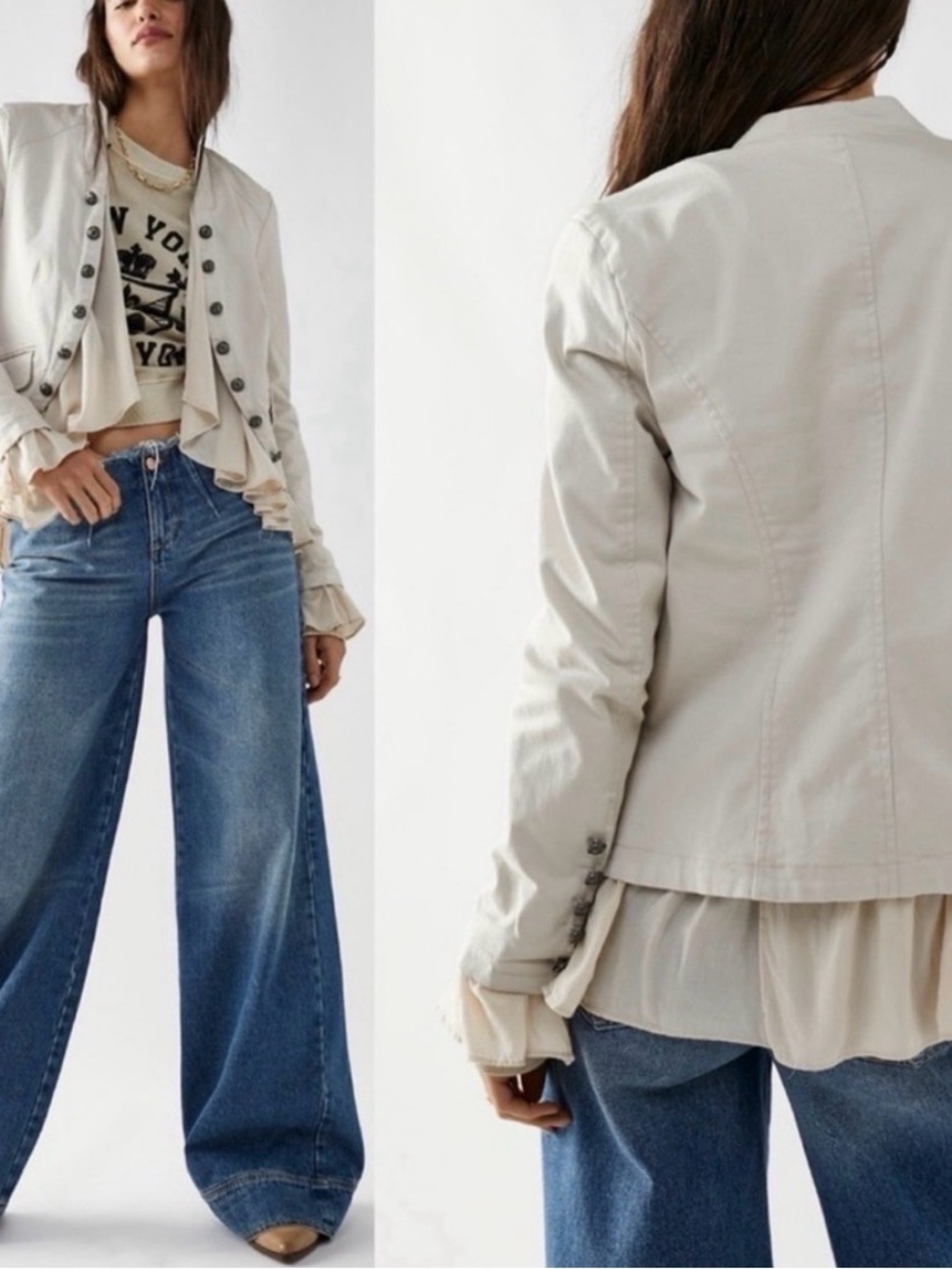 Free People Ruffles Romance  Jacket size xl